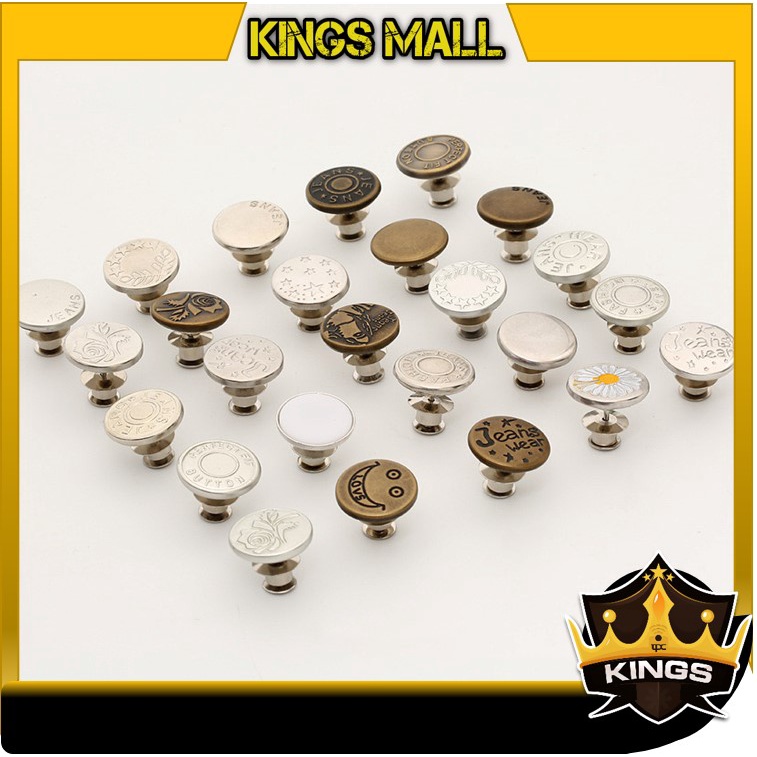 KINGS - 5635 Kancing Celana Jeans Dapat Dilepas / Kancing Celana Copot Pasang / Kancing Pengecil Jea
