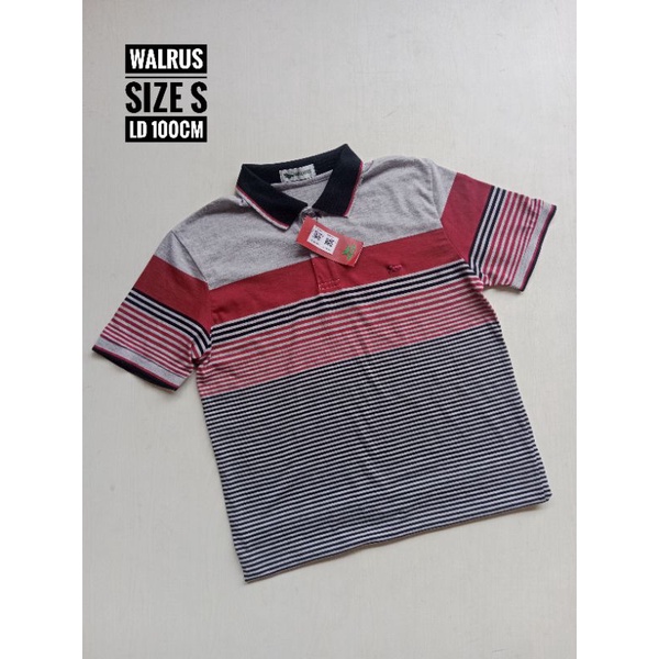 kaos kerah dewasa remaja walrus size S  ld 100cm