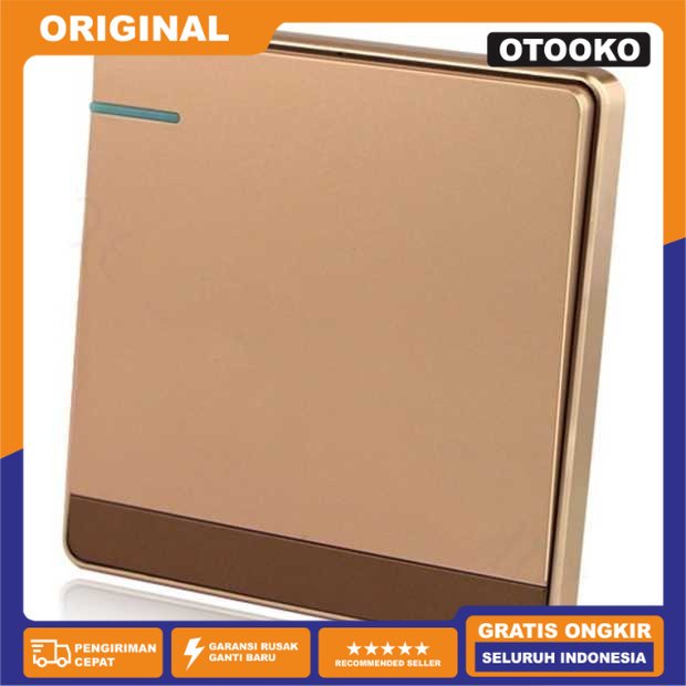 Saklar Cetekan Lampu Gold Dinding 86 Gang 1 2 3 4 Way Switch Panel