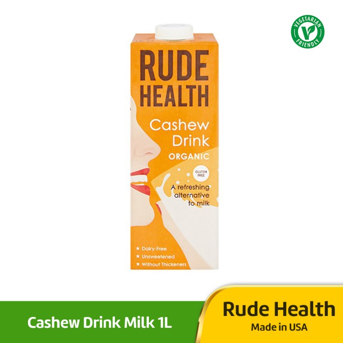 

[NEW] Rude Health Organic Cashew Drink 1L/ Vegan Milk / Susu Vegan