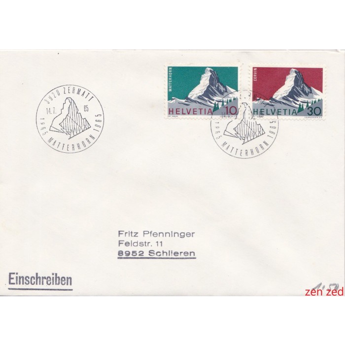 

A604 Prangko Swiss FDC 1965 Swiss Alps 1 Pcs Used