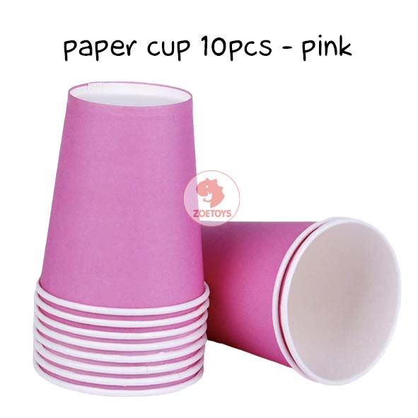 Zoetoys Paper Plate Cup 10 pcs | Birthday Party Decoration Kids |  Piring Gelas Kertas Motif Polos