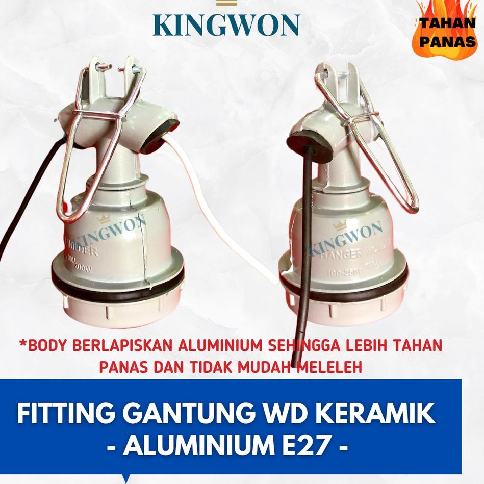 "GNF.21De22ᵞ" KAP LAMPU Jalan SATU SET KAP WD + FITTING GANTUNG KERAMIK ALUMINIUM
