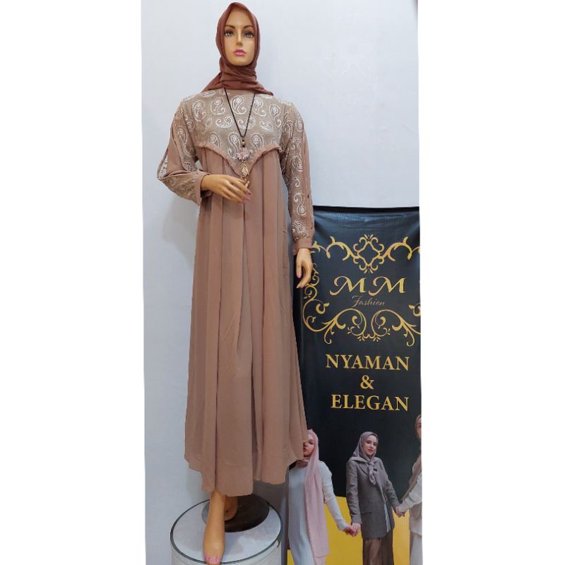 MM Fashion/Gamis brokat/Gamis ceruti/Gamis pesta