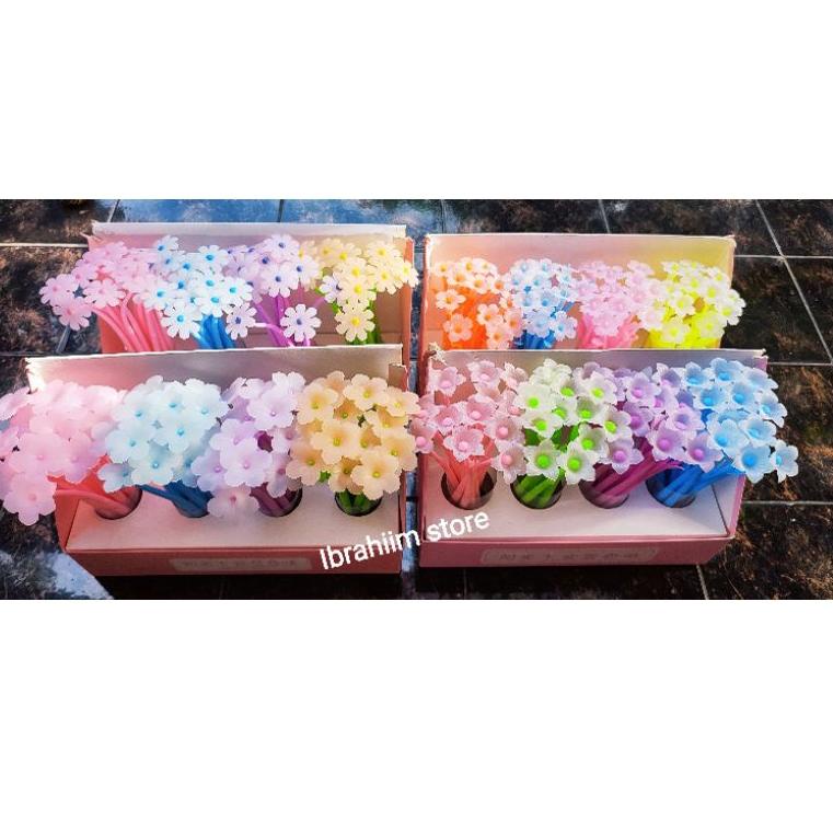 

((New)(F53E)♥) (ISI 12PCS) PULPEN GEL KARAKTER BUNGA LUCU MURAH BERKUALITAS pasti dikirim