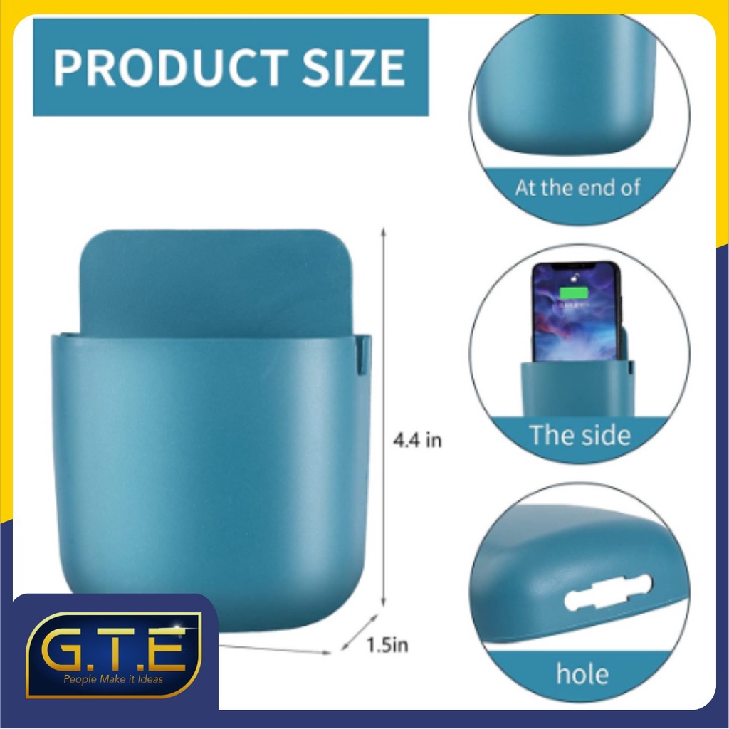 GTE | Wall Mounted Plastic Storage Boxes Rak Tempel Dinding Rak Handphone Penyimpanan Remote ATK Organizer Holder