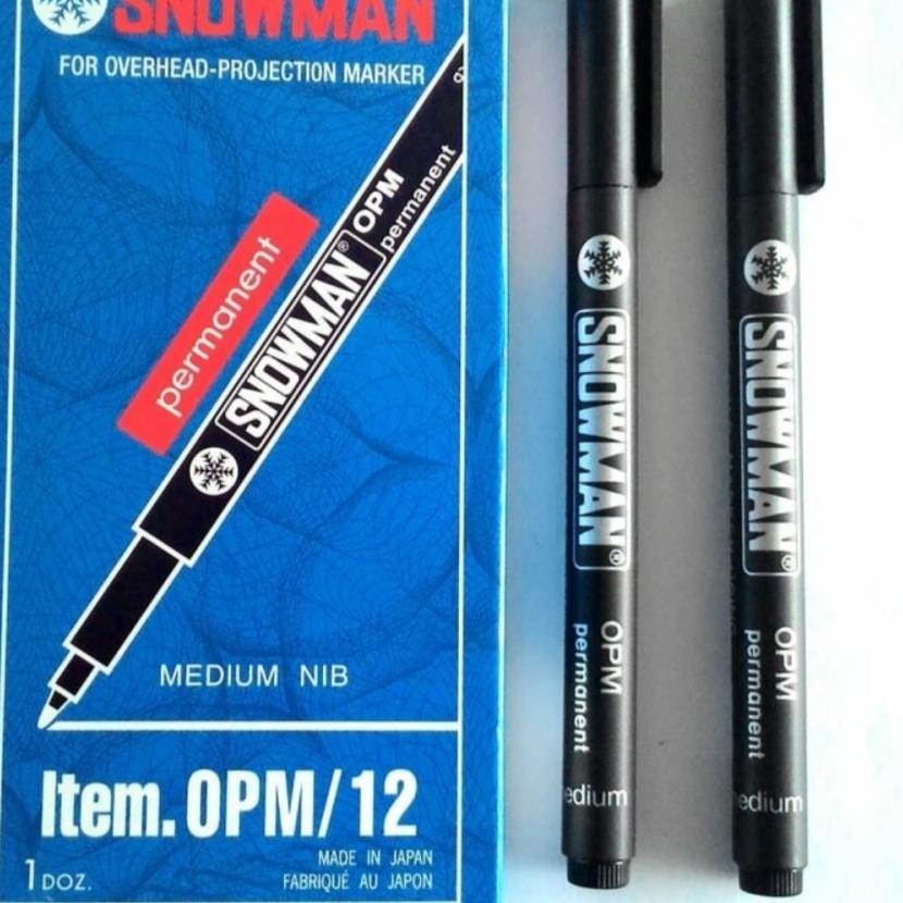 ⇭ Spidol Permanent SNOWMAN OHP OPF / OPM Drawing Pen Marker ✈