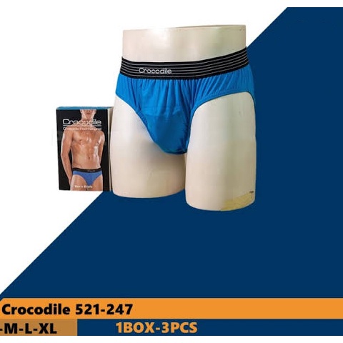 1 Box isi 3 Pcs Celana Dalam Crocodile 521 247 - CD Pria - Karet Boxer