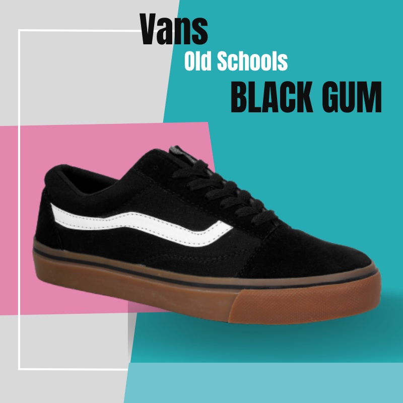 SEPATU SEKOLAH VANS OLDSKOOL BLACK GUM - SNEAKERS VANS OLD SCHOOL PREMIUM MURAH