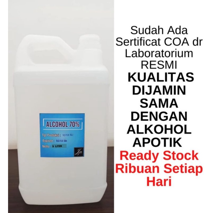 ALKOHOL 70% IPA TEKNIS 5 LITER MURNI TERMURAH