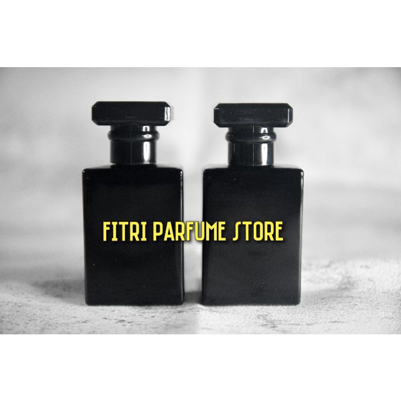 Botol parfum semprot / spray kaca hitam 30ml (CNLBLACK30)