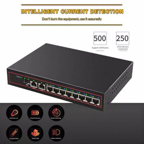 Inotrix SPOG82 Switch Poe Gigabit 8 Port + 2 Uplink M