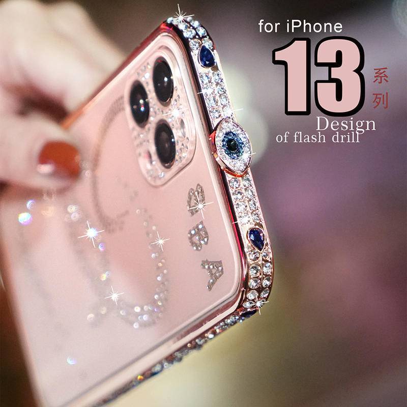 IPHONE Bling Berlian Imitasi Glitter Kristal Dimond Bumper Case Untuk Iphone13 12 11 Pro Xs Max Case Metal Cover Untuk Iphone7 8 Plus X Xr Se