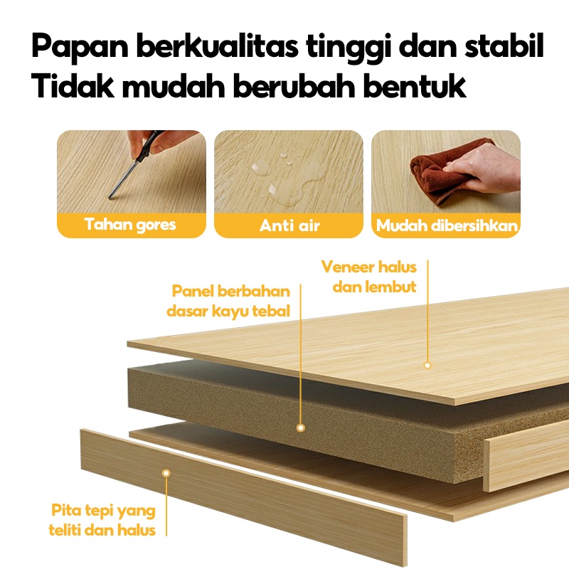 KUCA Meja Belajar Kerja Meja Kantor Meja Komputer Persegi Panjang Meja Kamar Tidur Sederhana Meja [ Garansi lima tahun ]-7