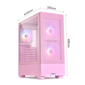 Casing LIAN LI LANCOOL 205 MESH C PINK - SIDE TEMPERED GLASS