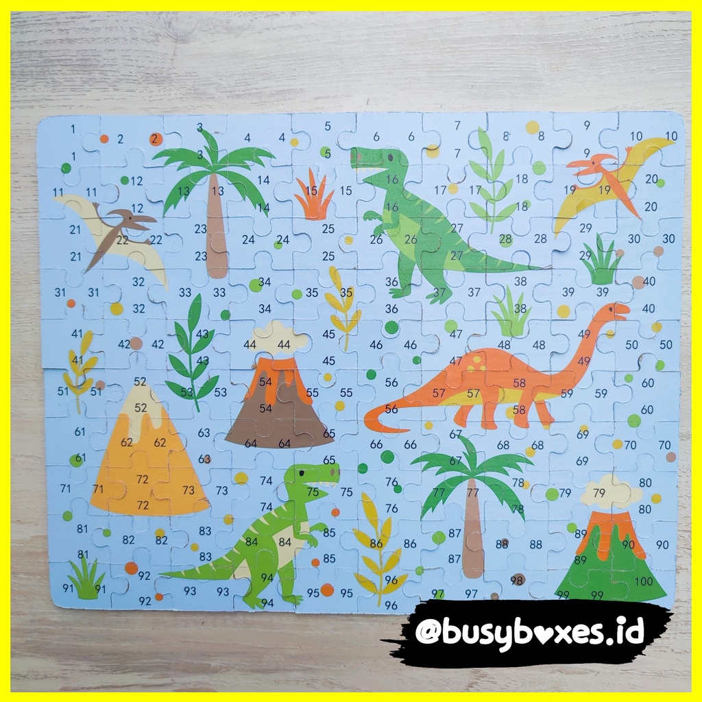 Busyboxes.id Mainan anak puzzle edukasi 100 keping anak 1 2 3 tahun laki laki perempuan mainan edukasi Montessori puzzle jigsaw 3d kayu hewan binatang seri -  zoo animals hewan kebun binatang