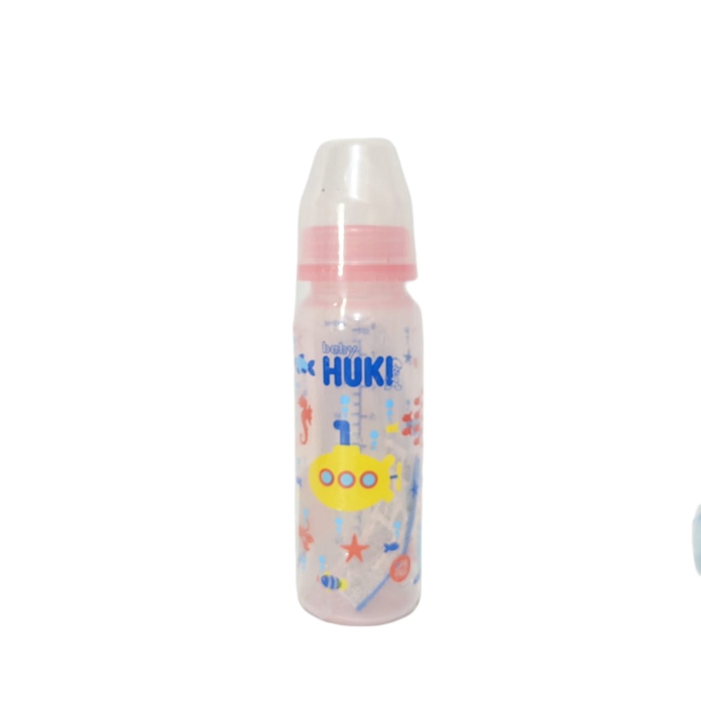 Huki Botol Susu Warna Dot Gepeng Orthodontic Nipple Bottle Blue 240ml Warna Botol Susu Bayi Ortodontik