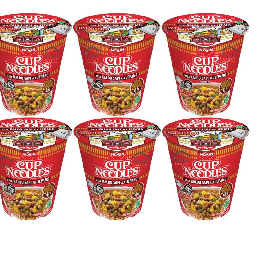 

STAR BRANDS 6CUP Nissin Cup Noodles Beef Mie Instan Kuah Cup Rasa Kaldu Sapi buruan