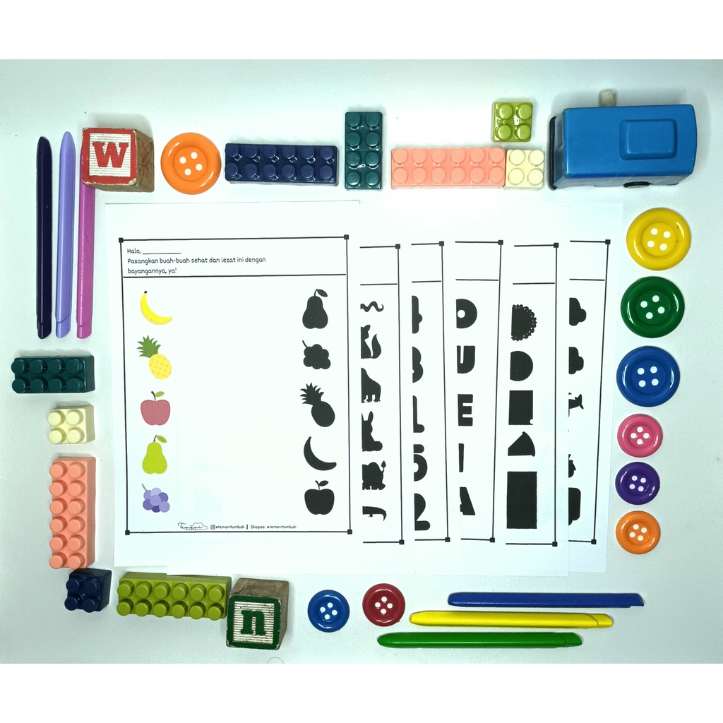 Lembar Aktivitas Anak Mencari Bayangan Matching Worksheet Lembar Kerja Anak 2 Sampai 5 Tahun
