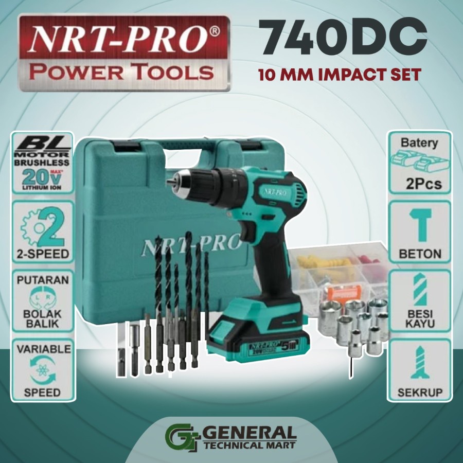 BRUSHLESS Impact Drill NRT PRO 740DC 740 DC Bor Cordless Batre