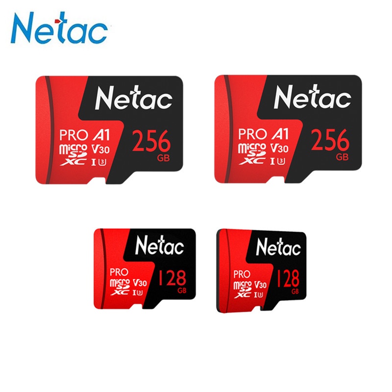 Netac Extreme Memory Card 256GB Kartu Micro SD TF 128GB 64GB 32GB Kartu Micro SD Kecepatan Tinggi