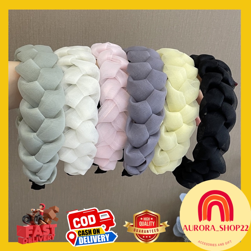 [COD] BANDO KOREA BANDO KEPANG TILE ORGANZA SATIN IMPORT FASHION KOREA BANDO BESAR BANDO WANITA PREMIUM IMPORT