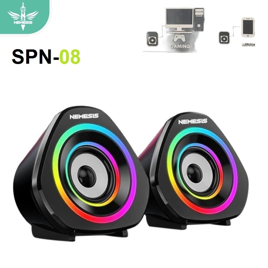 SPEAKER STEREO RGB 2.0 SPN-08 FALCON  (SP GN08BL)