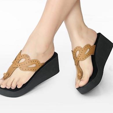 ((G-2-2 ☎> Sandal Wanita Wedges Kekinian Terbaru Premium Murah Trendy Style Sendal Karet Korea Hak T
