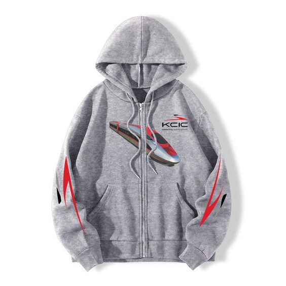 Jaket Hoodie Zipper Anak Karakter kereta cepat indonesia KCIC shinkansen indonesia