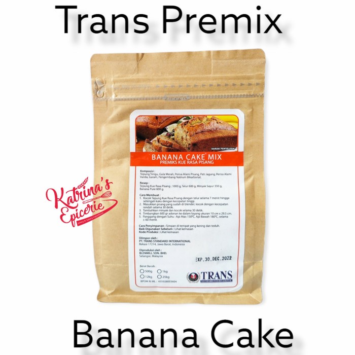 

Trans Banana Cake Mix 500 Gram Tepung Premix Instant