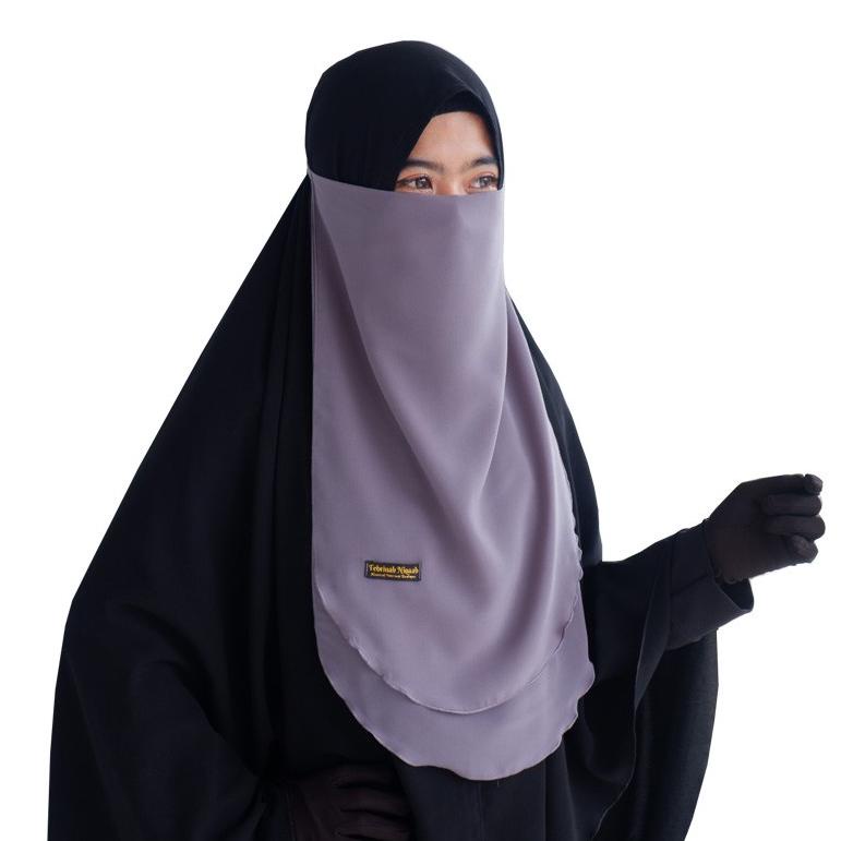 G(3O✪) cadar tali 2 layer sifon silky febrinah niqab murah