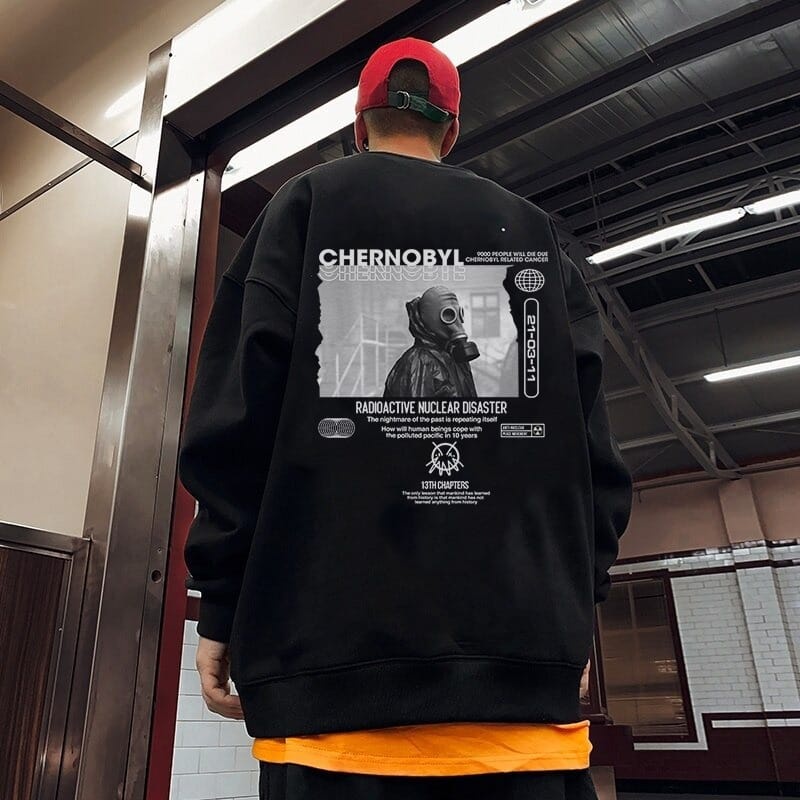 Sweater Basic Crewneck CHERNOBYL Pria Wanita Bahan Fleece Tebal Ukuran S M L XL XXL XXXL
