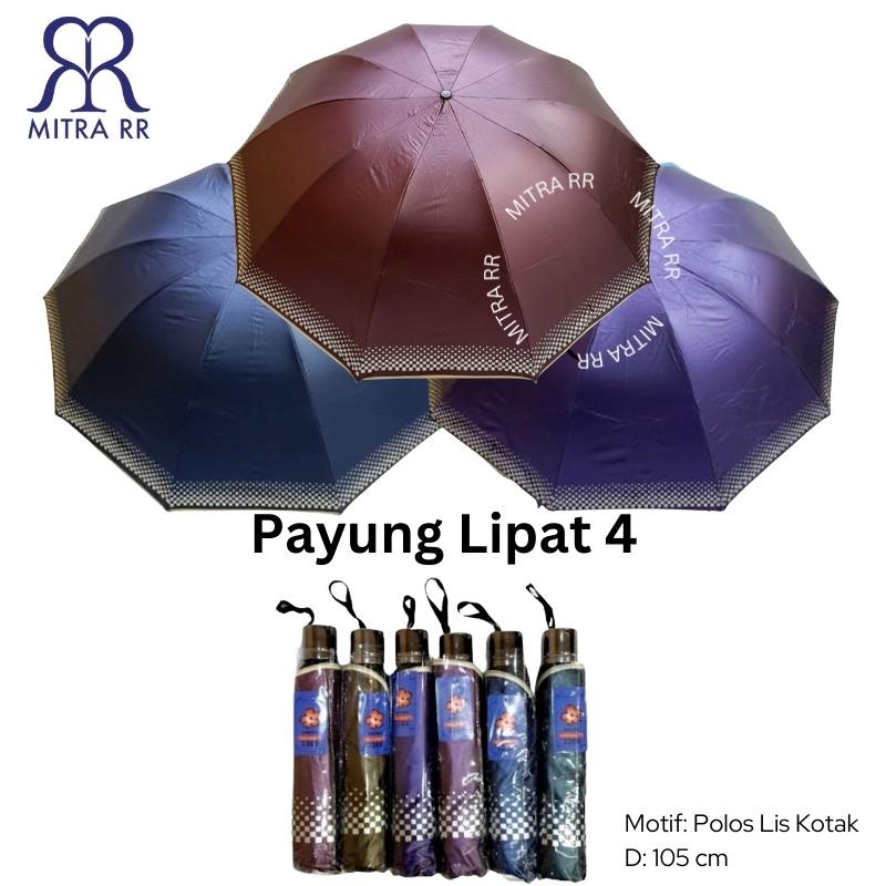 Payung Lipat 4 Sakura 3366 Ruji 10 awet tebal minimalis Anti UV GRADE A | Free Bubble Wrap