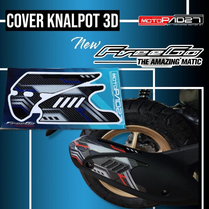 Stiker Freego 125 New Stiker resin timbul cover knalpot Yamaha Freego 125 new 2022