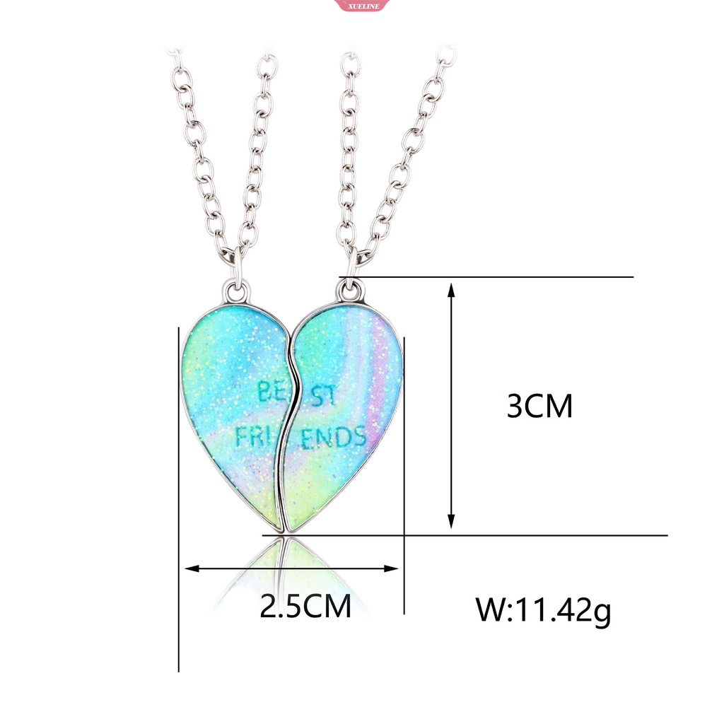 Fashion Sahabat Baru Penahan Hati Paduan Cinta magnet Menarik Pelangi Pasir Hisap drip Minyak Pasangan BFF Hadiah Kecil [ZXL]