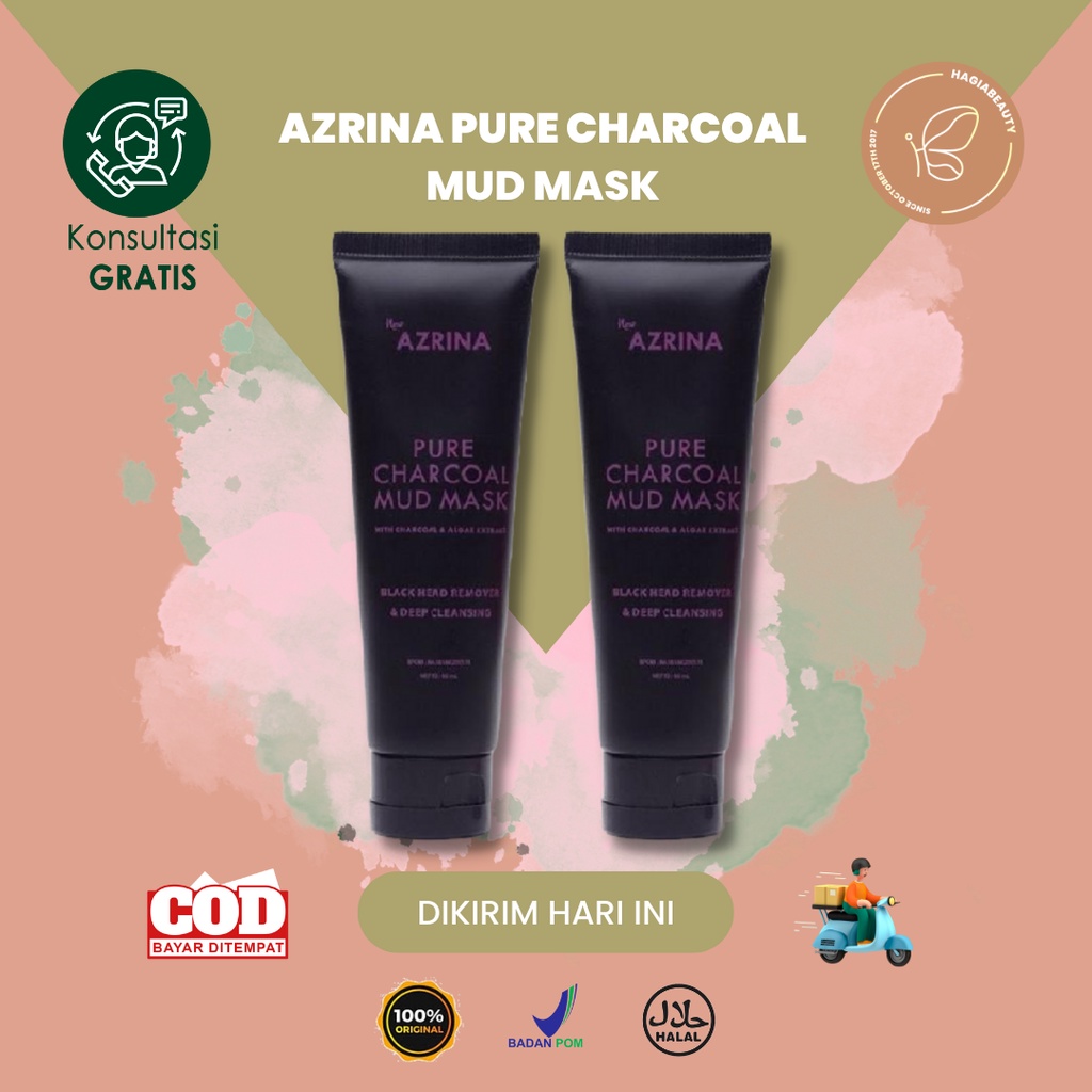 READY STOCK - Azrina Pure charcoal MUD mask - masker azrina