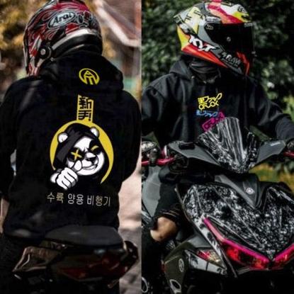 Booming Hoodie pria wanita bikers sunmori sweater prosreet gambar beruang ZADE jaket prostretmurah b