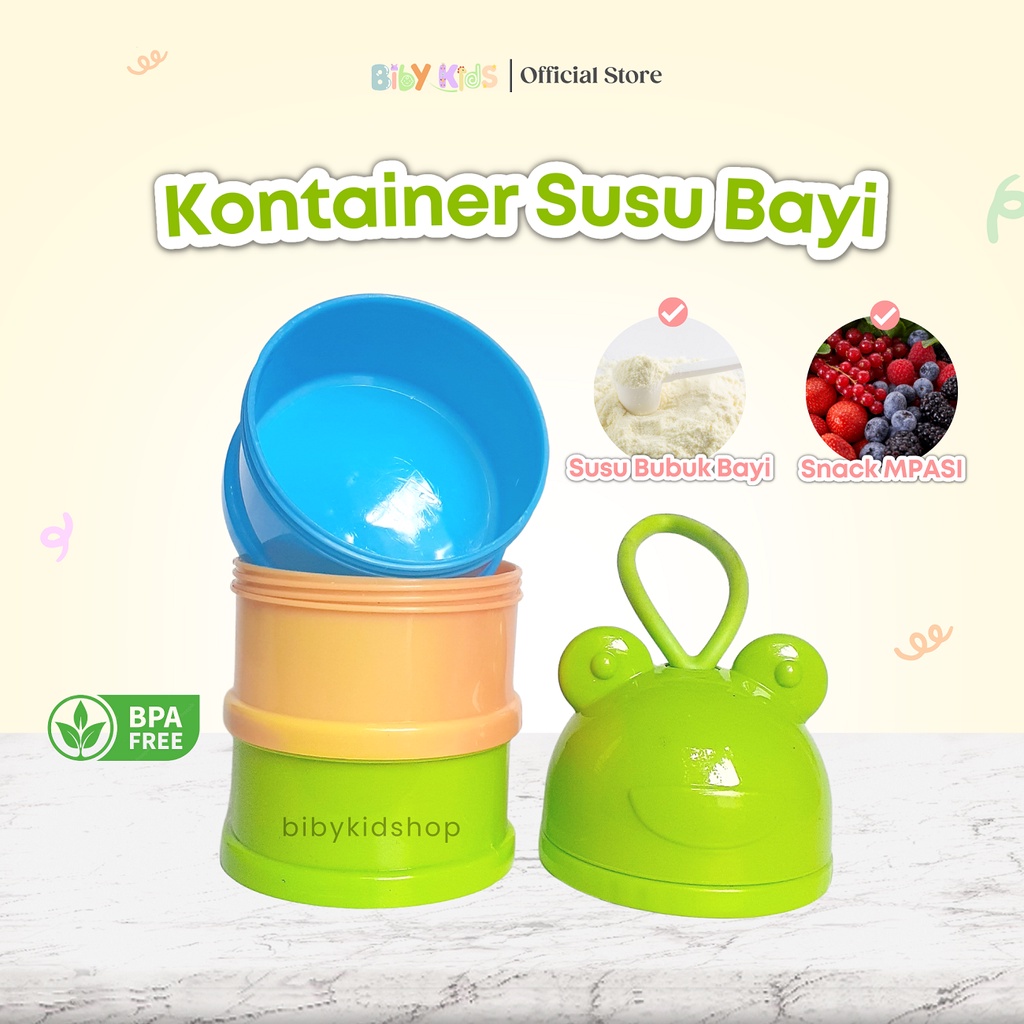 Container Susu Bubuk Bayi Kontainer Susun 3 Murah Wadah Susu Formula Bayi Travelling Bentuk Lucu Perengkapan Makan Baby