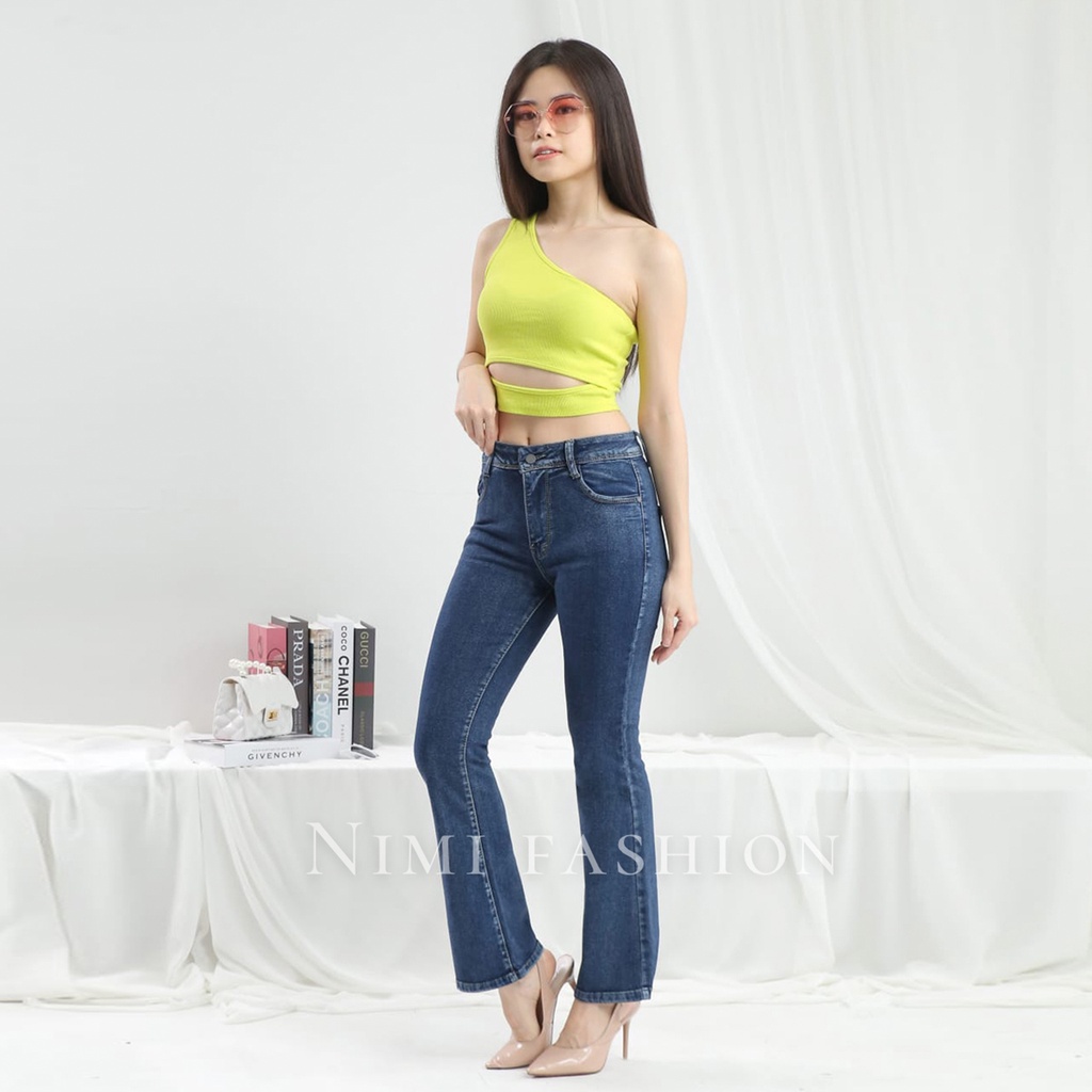 NIMI - Lora Bootcut Celana Jeans Highwaist Wanita Celana Jeans Cutbray Wanita