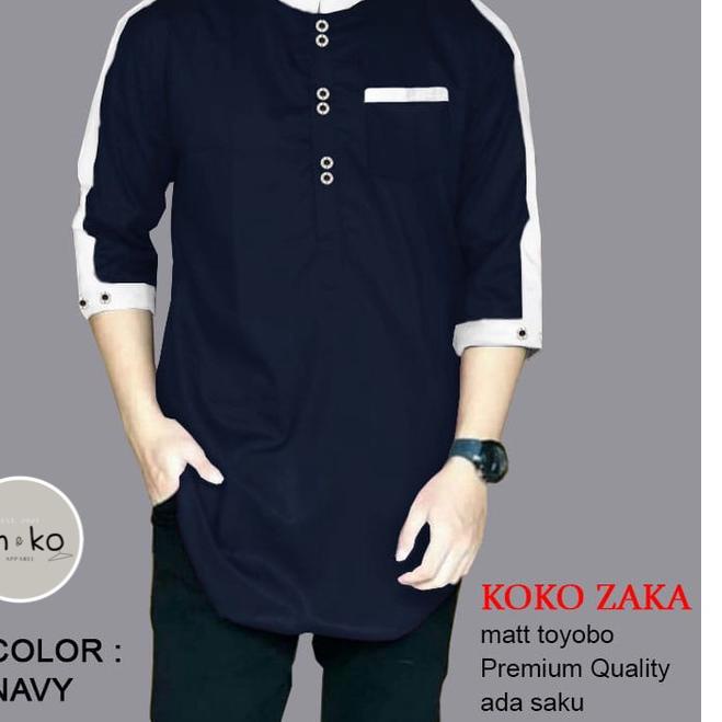 (Z-6-T✉) PIK - Koko Zaka Dewasa 3per4 S, M, L , XL, XXL, 3XL / Baju Koko Pria Jumbo/ Baju Muslim Pri