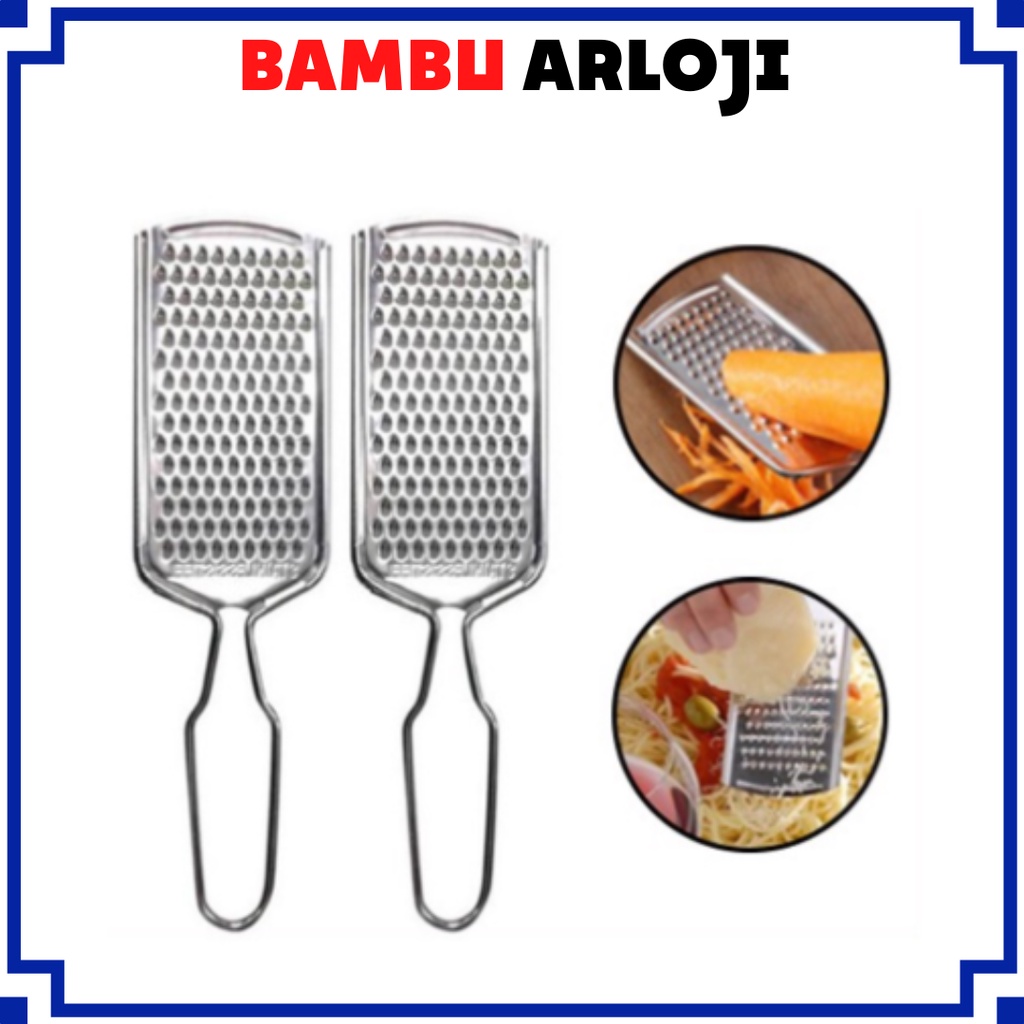 BAJ Parutan Keju Stainless Steel Alat Parut Cokelat Wortel Kentang Sayur Serbaguna Grated Cheese 21Cm Serbaguna - PR067