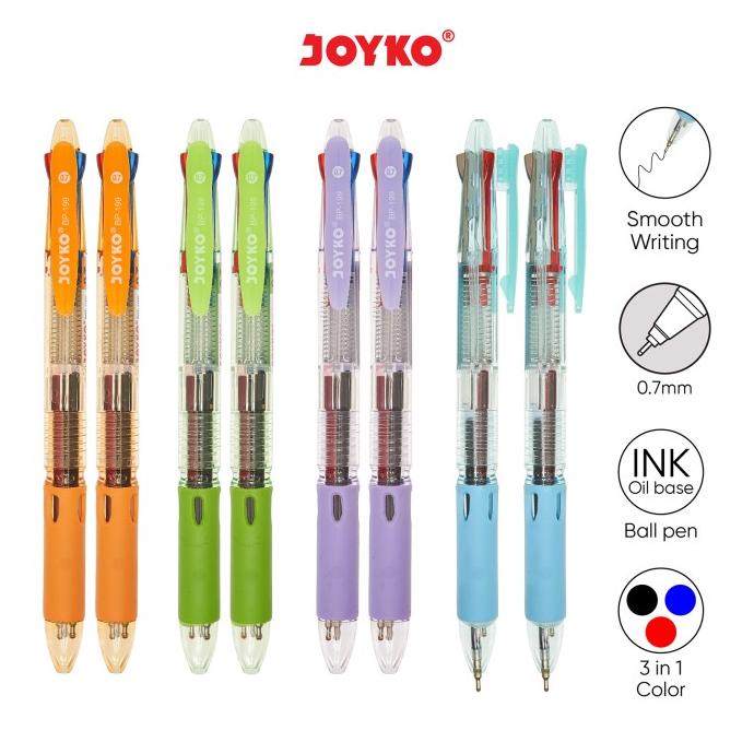 

Ball Pen / Pulpen / Pena Joyko BP-199 / Trico/ 0.7 mm/ 3 Warna/ Colors