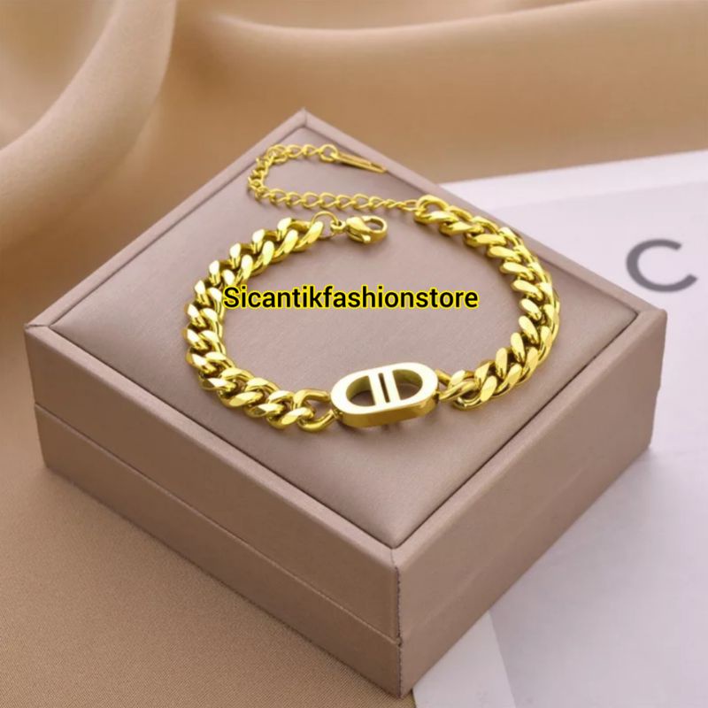 SET PERHIASAN WANITA PERHIASAN SET WANITA Kalung Titanium Trending Lapis Emas 18K Sisik Naga Vintage Fashion Style Kalung Wanita Rantai Padat Gold Terbaru Terlaris Anti Karat Selamanya