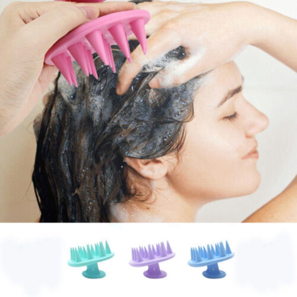 Solighter 2pcs Alat Pijat Cuci Rambut Anti-Ketombe Mandi Aksesoris Silikon