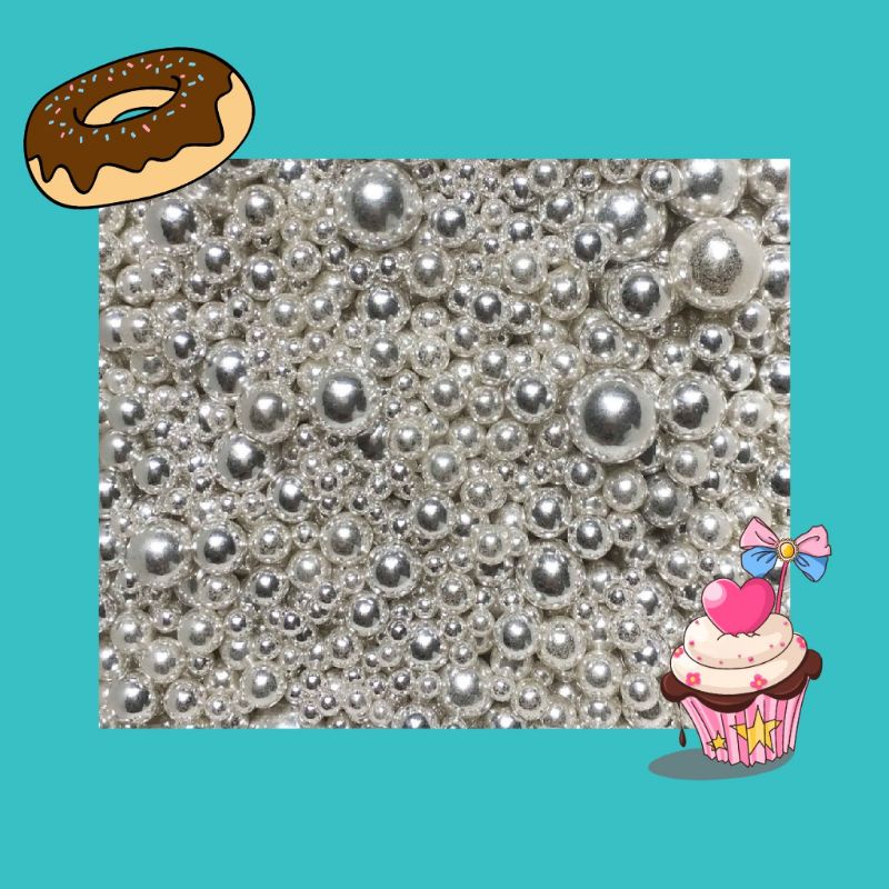 

sprinkle Mutiara silver mix 30gr