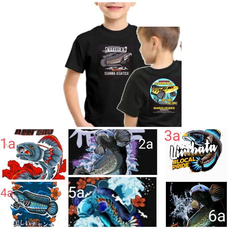 baju kaos atasan ,/kaos anak keren trendi/ motip chana limbata  ikan predator bisa reques gambar pot