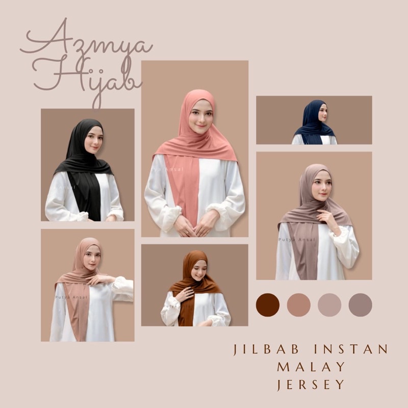 Hijab Segitiga Jersey HALWA | Jilbab Instan Malay Dewasa - Bergo Instan Non Ped