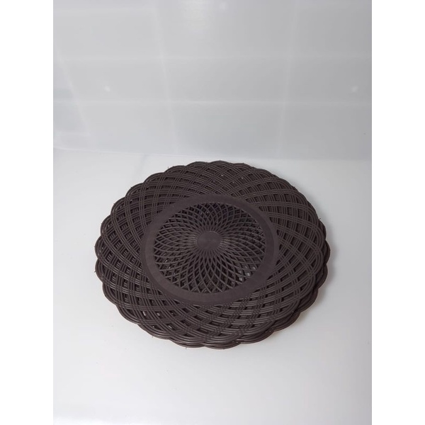 PIRING ROTAN ANYAM PLASTIK 1 PCS / 1 LUSIN