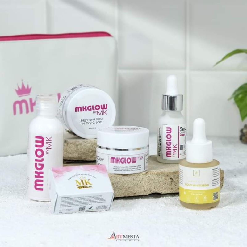 MK GLOW GLOWING SERIES ORI BPOM KEMASAN TERBARU PLUS SERUM(TIDAK ORI UANG KEMBALI)