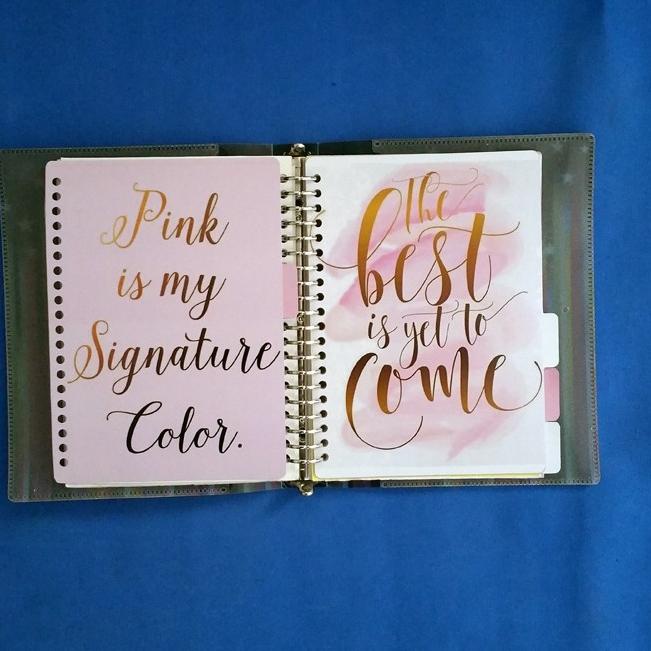 

☉ Pembatas Pink Tumblr Quotes Binder 2 Ring, 6 Ring, 20 Ring, 26 Ring 1 Set 6 lembar glossy murah MR98